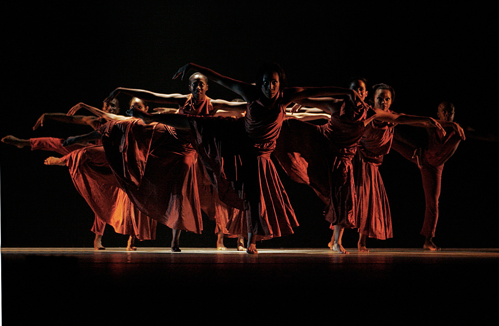 An excerpt from Allan Balfour’s 1987 choreography, Red Clay, during the NDDCI’s 25th anniversary production, DAM 25. Photo courtesy David Wears for the NDDCI.