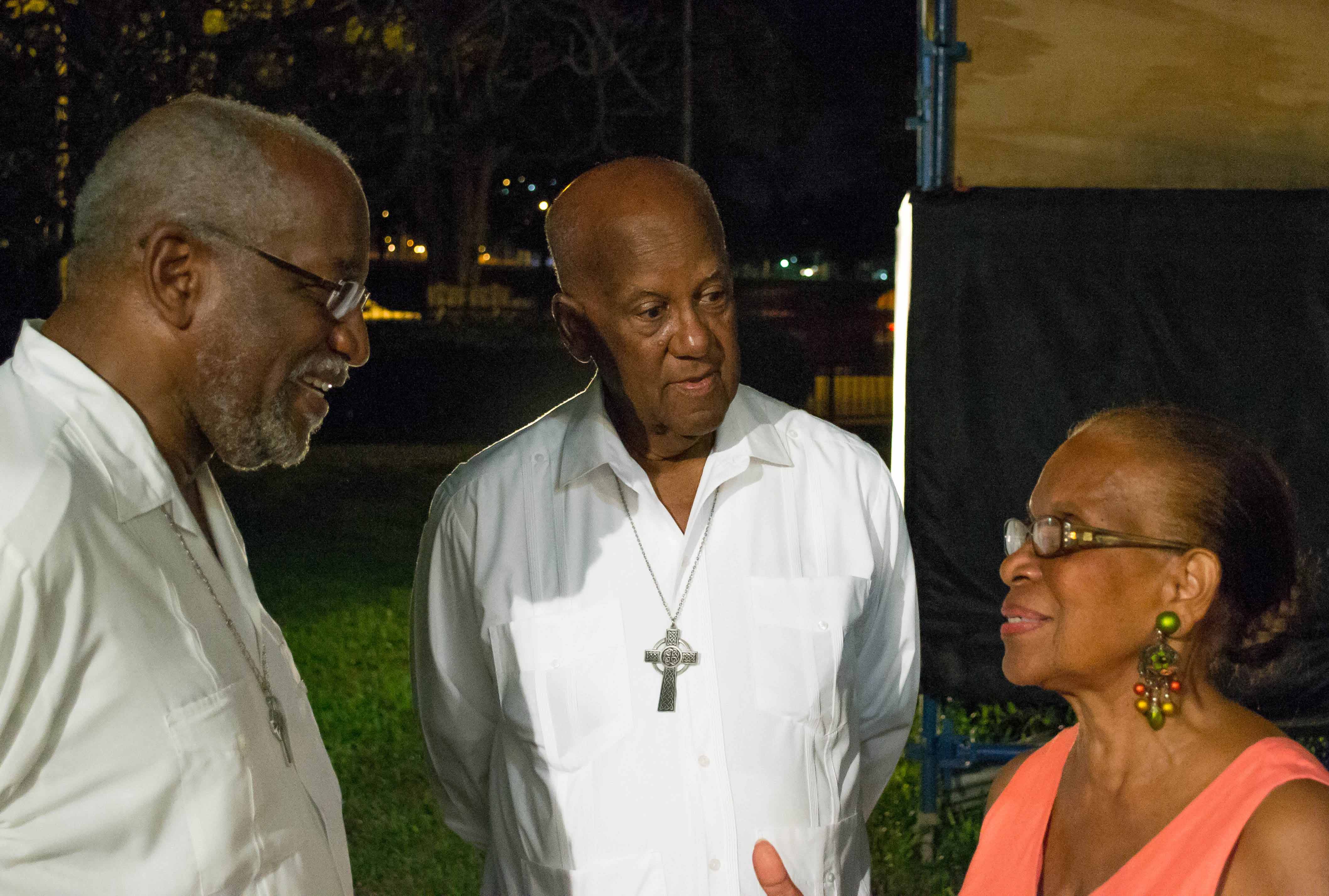 From left to right: Canon, Dr. Steve West; retired Bishop, the Rt. Reverend Rawle Douglin; and supporter of the church, Joy Dumas.